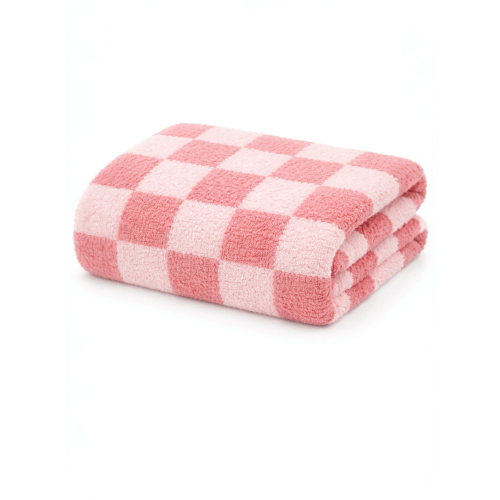 Phufy® Bliss Checkerboard Blanket, Strawberry/Carnation