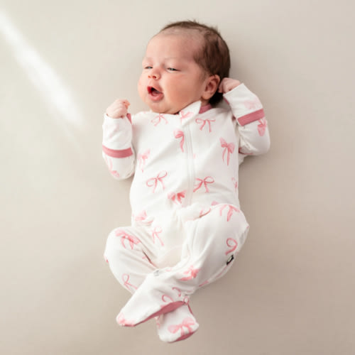 Zippered Footie in Bow