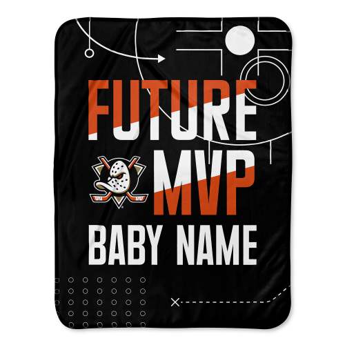 Personalized Anaheim Ducks MVP Baby Pixel Fleece Blanket