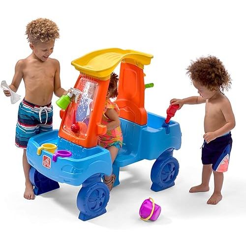 Step2 Car Wash Splash Center, Kids Water Table & Pretend Play Car, Activity Sensory Playset, Summer Outdoor Toys, 13 Piece Water Toy Accessories, For Toddlers 3+ Years Old