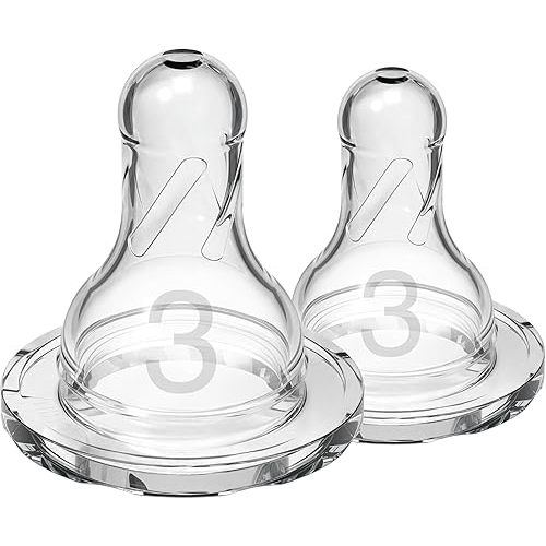 Dr. Brown's Dr Brown Natural Flow Level 3 Narrow Nipple Set Of 2 (6M+) Clear