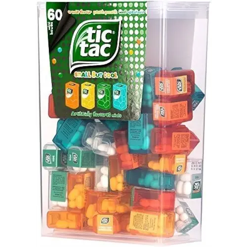 TIC TAC Box with 60 Mini Boxes (Mint, Orange, Spearmint, Peach and Passion fruit) 234g by Tic Tac