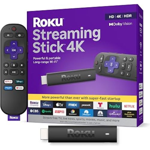 Roku Streaming Stick 4K with Voice Remote - HDR10+ & Dolby Vision