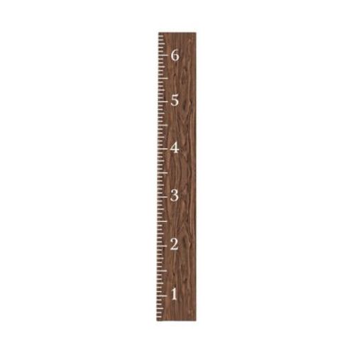 HomeRoots 72" Brown And White Wood Growth Chart Wall Decor