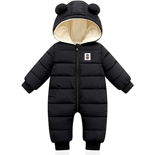 XMWEALTHY Baby Clothes Cute Infant Toddler Snowsuit Warm Newborn Boy Girl Winter Coats Hooded Zip Jumpsuit