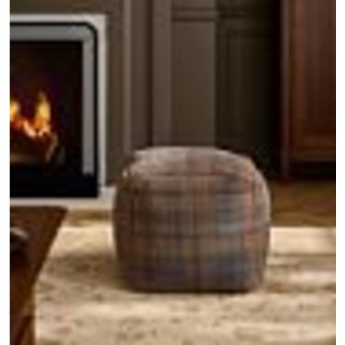 Plaid Wool Pouf | Rejuvenation