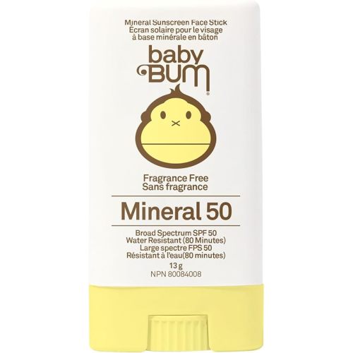 Sun Bum Baby Bum Spf 50 Sunscreen Face Stick | Mineral Uva/uvb Face and Body Protection for Sensitive Skin | Fragrance Free | Travel size | 13g