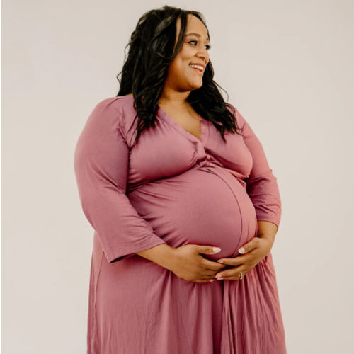 Lila Labor & Postpartum Gown in Dusty Rose