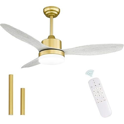 Gold Ceiling Fan with Lights and Remote Control