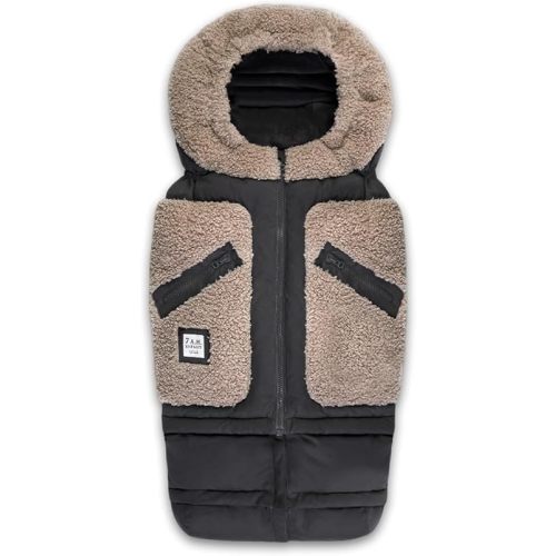 7AM Enfant Stroller Blanket 212 - Adjustable Baby Car Seat Zipped Blanket for Babies Winter, Unisex Multi Purpose Fleece Lined Warm Hooded Toddler Footmuff Water Repellent | (6M - 4T)