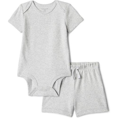 Amazon Essentials Unisex Toddlers' Short Sleeve Bodysuit and Short Set