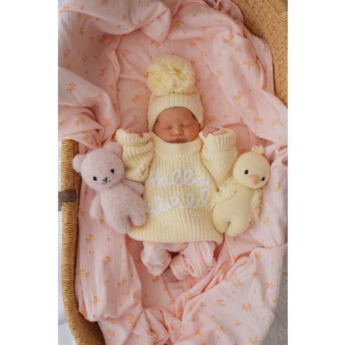 'Hello World' Chunky Knit Jumper | Lemon – Little and Fern