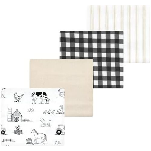 Luvable Friends Little Treasure Flannel Receiving Blankets 4pk