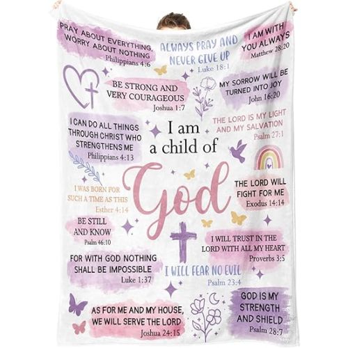 Baptism Gifts for Girl, Christian Blanket, Teen Girl Gifts Trendy Stuff