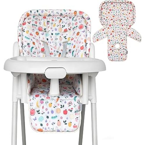 Baby High Chair Cover, Machine Washable High Chair Cushion Pad, Waterproof & Soft, Fits 3-5 Point Harness Chairs, High Chair Replacement Cover for Home & Restaurant Use Oatmeal