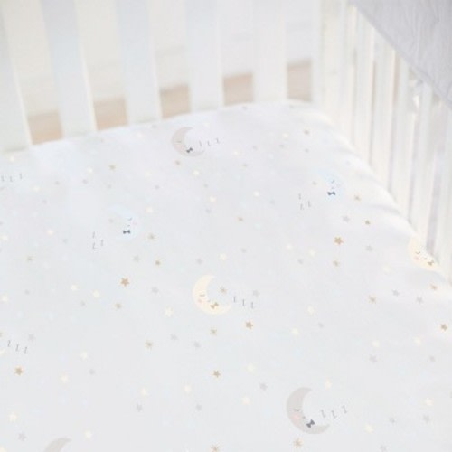 Lush Décor Fitted Crib Sheet Man-on-Moon Gray