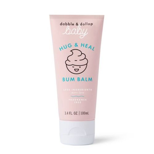 Dabble & Dollop Baby Hug & Heal Bum Balm, Zinc Oxide Diaper Cream, Fragrance-Free, Gentle & Non-Greasy, Sensitive Skin Safe - 3.4 fl oz