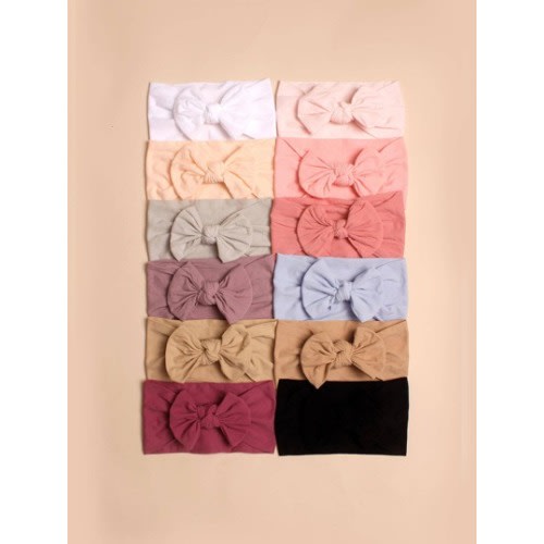 12pcs Baby Bow Decor Plain Polyamide Hair Band Love Valentine