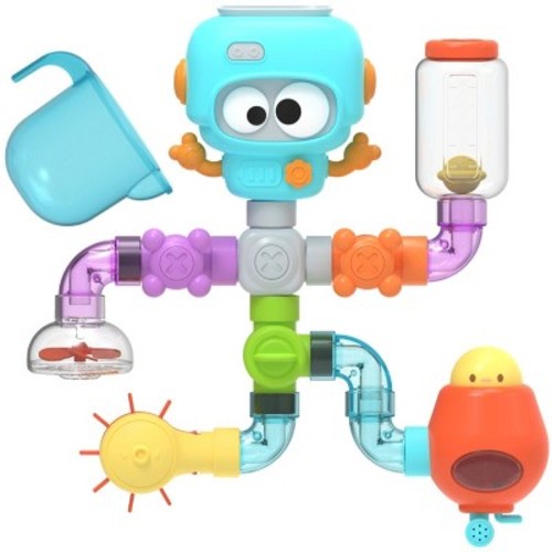 Build & Splash Baby and Toddler Bath Toys, Educational Water Set with Valves & Tubing for Newborns and Infants STEM Building Baby Bath Toys