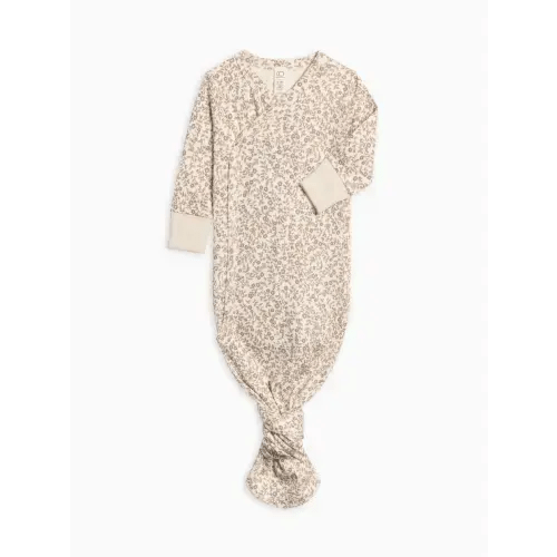 Colored Organics Indy Kimono Gown (NB) - Aurora Floral / Purple + Mauve