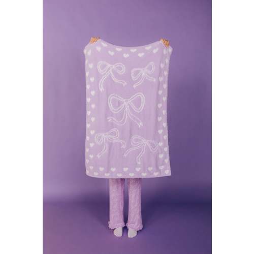 Purple Bow Kid Blanket 30x40 *Ships 4/30-5/3