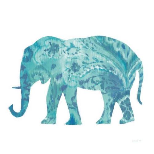 'Boho Teal Elephant II' Art Print - Danhui Nai | Art.com