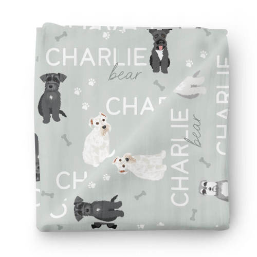Personalized Baby Name Swaddle Blanket | Dog Breeds