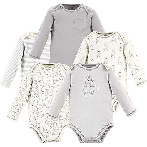 Touched by Nature unisex-baby Organic Cotton Long-sleeve Bodysuits