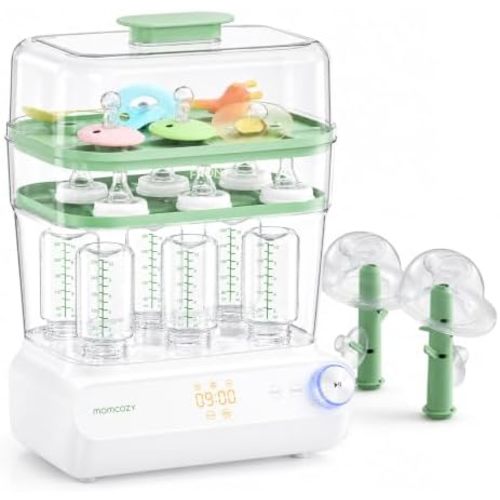 Momcozy 3-Layers Large Capacity Bottle Sterilizer and Dryer, Pump Part Mode