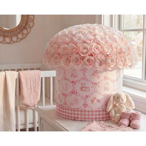Toile Blue Le Petit VeF Small Round | Eternity® Roses Baby Gift | Venus et Fleur