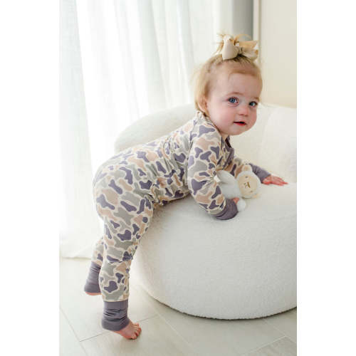 Convertible Zip Romper in Camo Cutie | Caden Lane