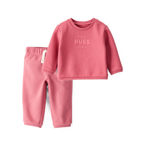 Baby Girl 2-Piece DayDream Fleece Fleece "More Hugs Please" Sweatshirt & Pants Set - Pink - Carter's | Carter's