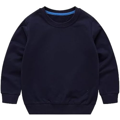 Girls and Toddlers' Basic Cotton Sweatshirt Baby Boy Classic Solid Crewneck Sweatshirt Pullover Tops Long Sleeve Shirt
