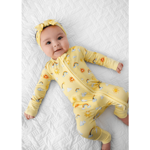 Sunshine & Rainbows Bamboo Zippered Sleeper – Little Crowns & Capes