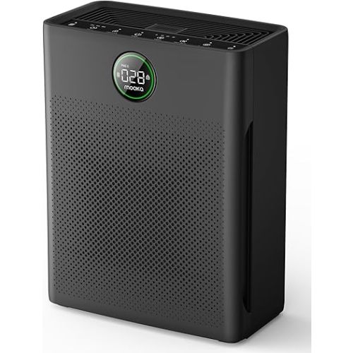 Air Purifiers for Home Large Room up to 2200sq.ft, MOOKA Air Purifier for Home Pets with Washable Filter, PM 2.5 Display Air Quality Sensor Air Cleaner for Bedroom, Dorm Room, Pets, Office PR1