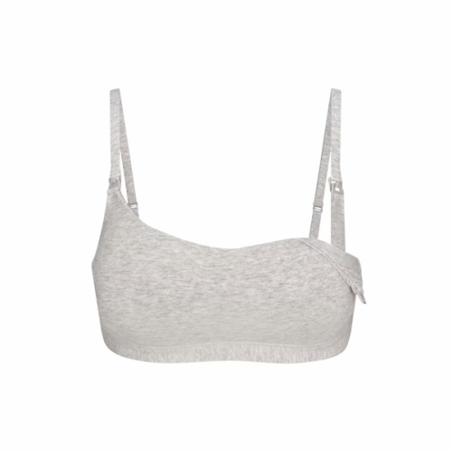 COTTON JERSEY MATERNITY NURSING SCOOP BRALETTE | LIGHT HEATHER GREY | SKIMS