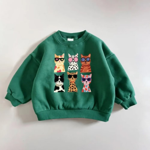 Baby & Kids Cat Pattern Sweatshirt
