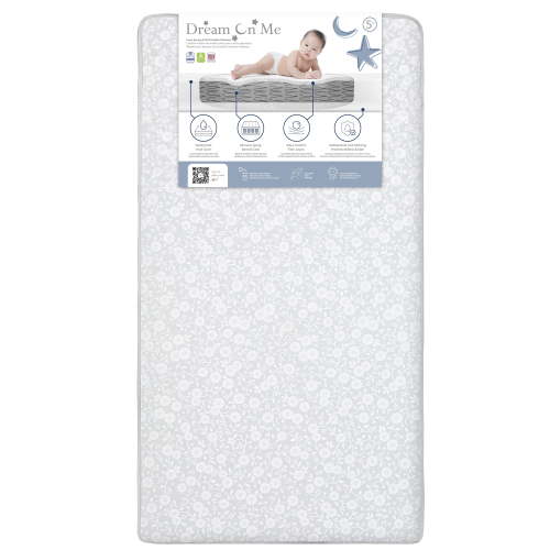 Dream On Me Nap Nest Crib and Toddler Mattress, Daisy Dreams