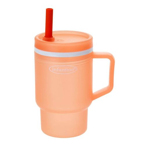 Infantino My 1st Tumbler - Pink - 10oz: BPA-Free Plastic Baby Bottle with Medium Flow Silicone Nipple