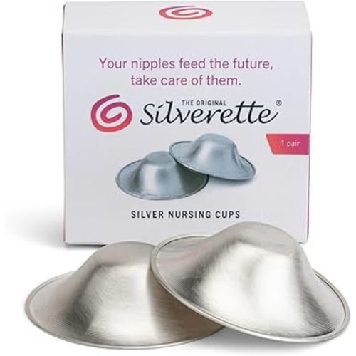 Silverette The Original Silver Nursing Cups - Soothing Sore Or Cracked Nipples with Silver - Small : Amazon.com.au: Baby