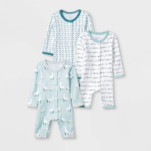 Baby 3pk Llama Love Zip-Up Sleep N' Play - Cloud Island™ Preemie