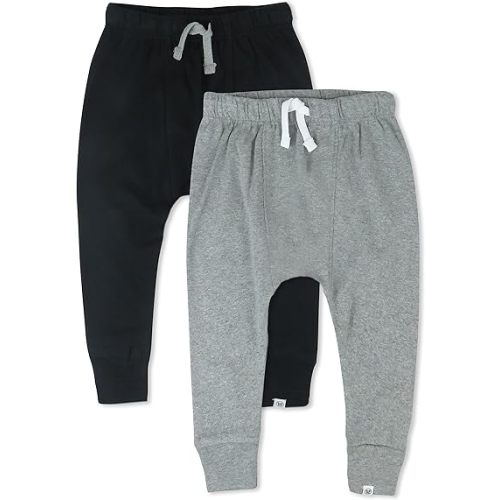 HonestBaby Multipack Honest Pants Joggers Pull on 100% Organic Cotton for Infant Baby and Toddler, Boys, Girls, Unisex