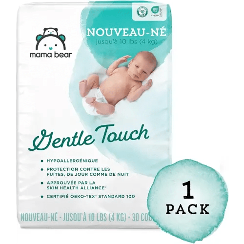 Amazon Brand - Mama Bear Gentle Touch Diapers, Size Newborn, 30 Count