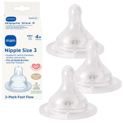 MAM Fast Flow Nipple, 3 Pack