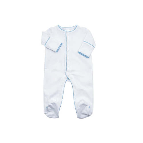 Blue Picot Trim Split Footie – Little Stitches & Co.