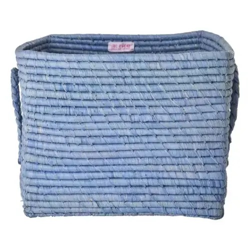 Rice - Raffia storage basket - Blue | Smallable