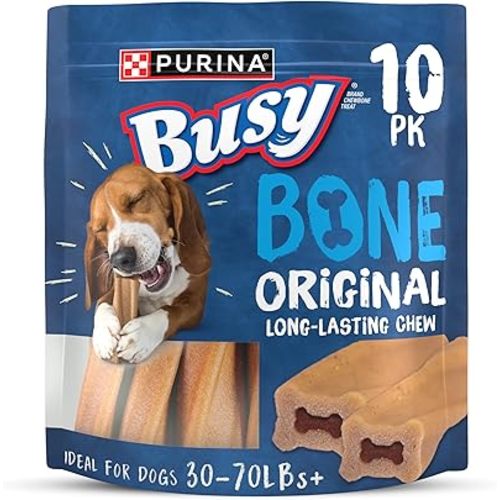 Purina Busy Bone Adult Dog Chew Bone Treats, Original - 10 ct. Pouch