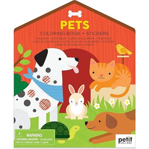 Coloring Book with Stickers Pets