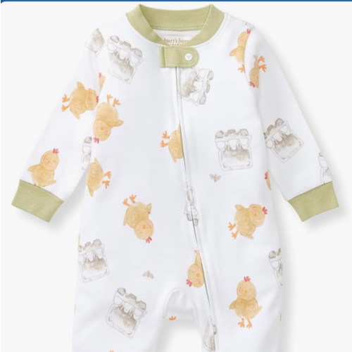 Burt's Bees Baby Boys' Organic Cotton Loose Fit Sleep and Play One-Piece Zip Front Footed Pajamas