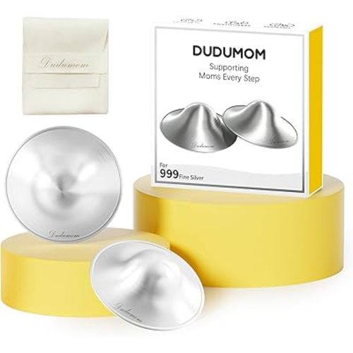 Silver Nursing Cups Nipple Shields for Breastfeeding Newborn - Original Metal Nipple Cover for Breastfeeding Essential - 999 Silver Regular